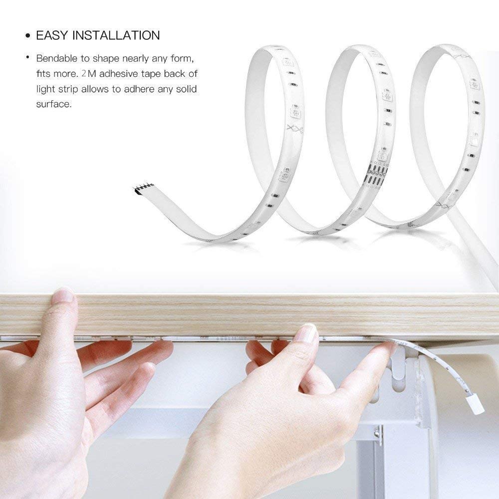 Yeelight RGB LED 2M Smart Light Strip Smart Home for Mi Home APP WiFi Works with Alexa Google Home Assistant 16 Million Colorful