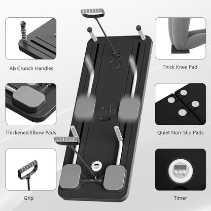 Professional Pilates Reformer Board Set - Versatile 5-in-1 Foldable Sliding Board for Home Use