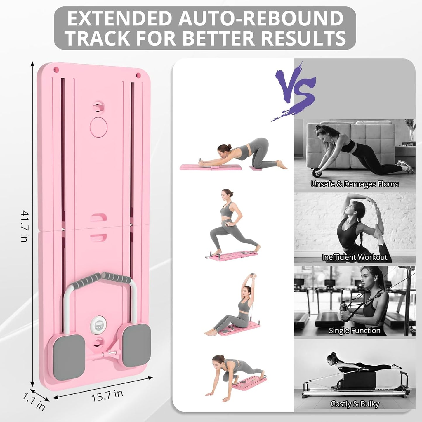 Professional Pilates Reformer Board Set - Versatile 5-in-1 Foldable Sliding Board for Home Use