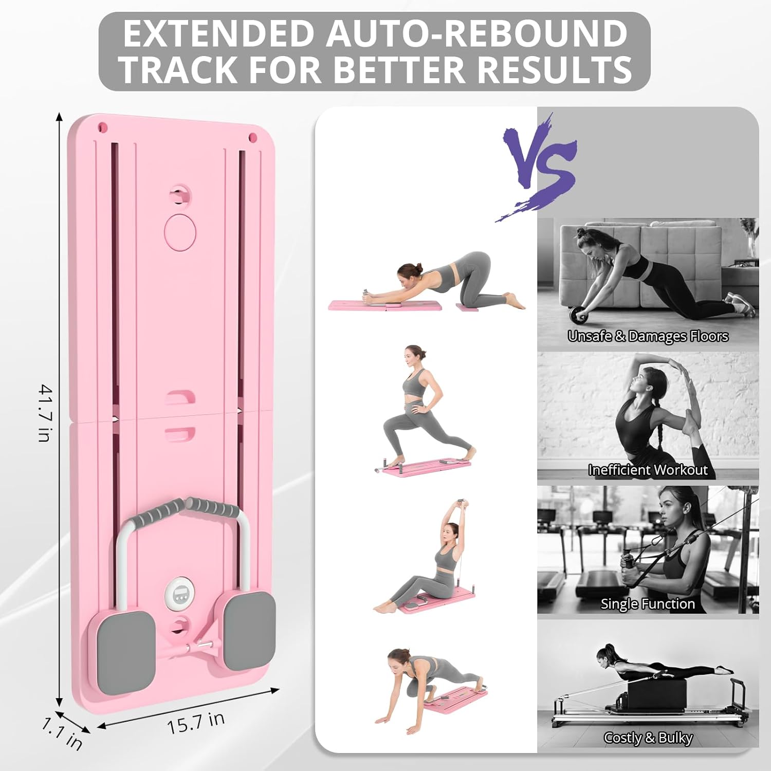 Professional Pilates Reformer Board Set - Versatile 5-in-1 Foldable Sliding Board for Home Use